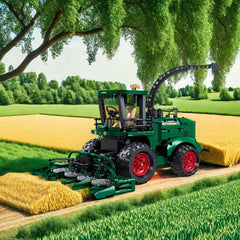1162pcs Green Vertical Harvester Model Puzzle Toy Large Size Rural Tractor Mower