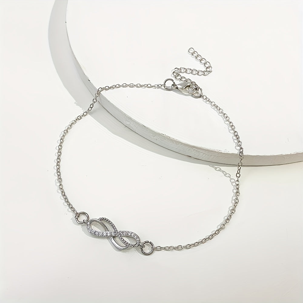 8 Shaped Chain Anklet Minimalist Ankle Bracelet for Women Girls