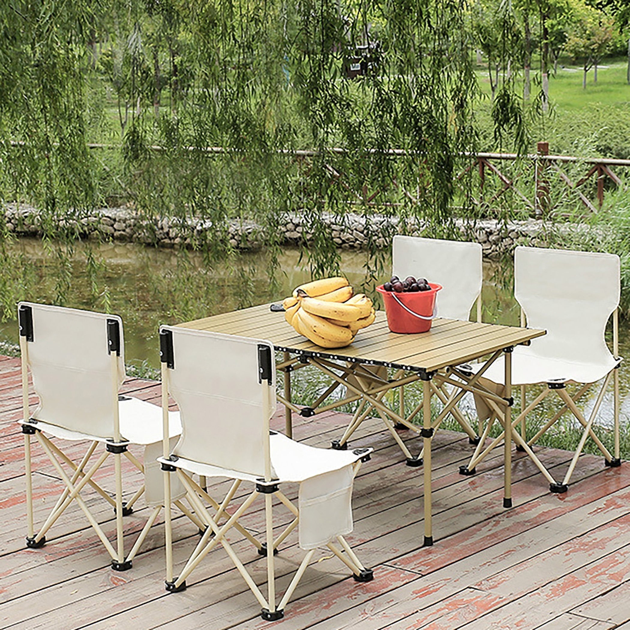 Portable Folding Stool 23 inch Heavy Duty Chair for Gaming Camping Hiking Beach