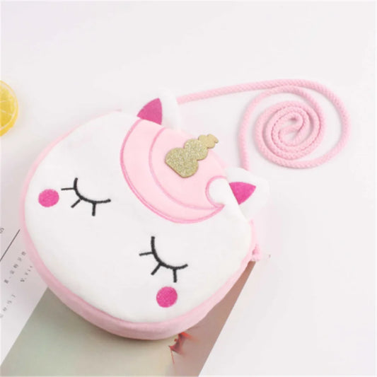 3Colors Plush Unicorn Messenger Bag for Little Girls