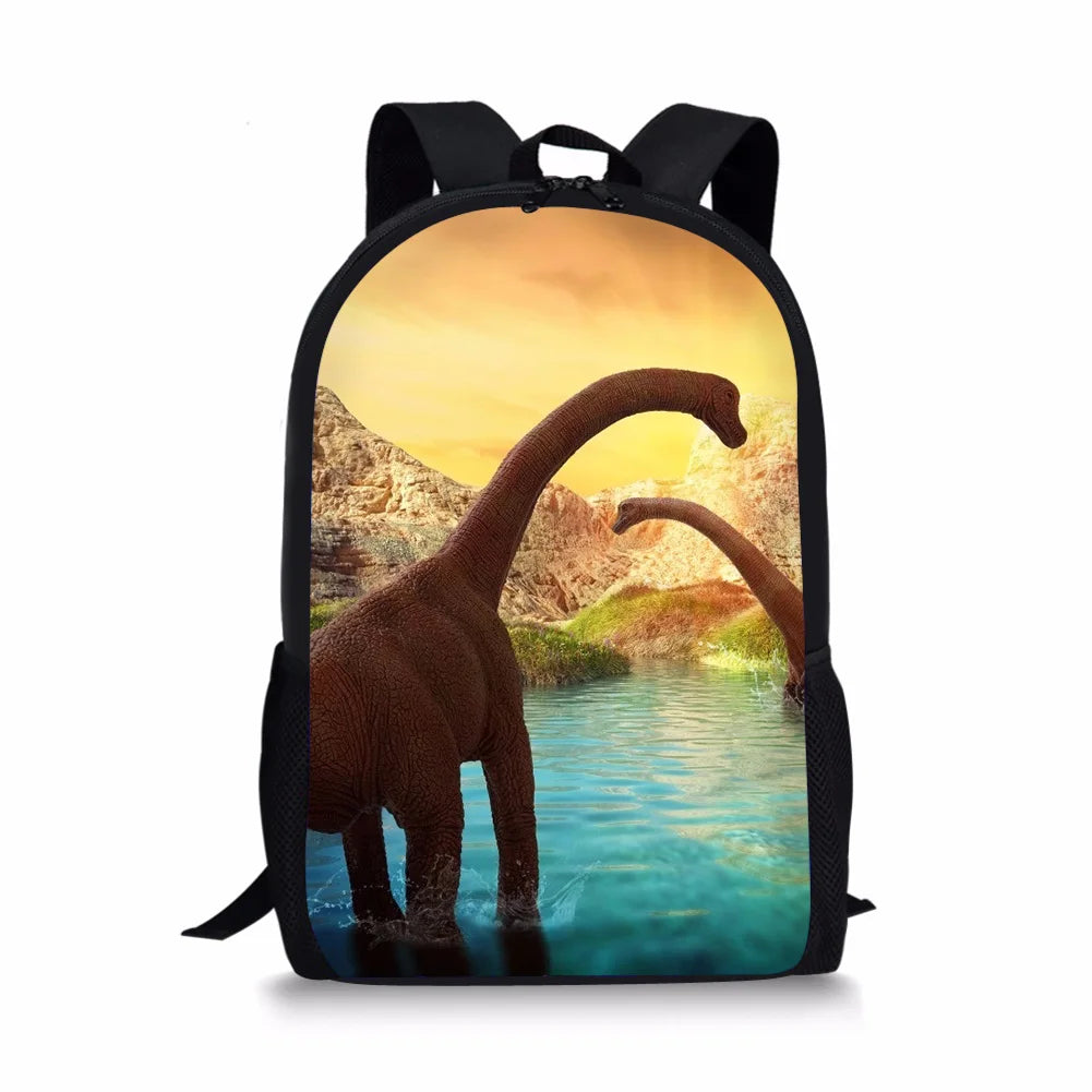 3D Dinosaur Print Teen Boy Kids Backpack Large Capacity School Bag