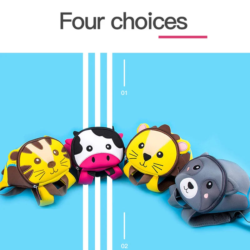 3D Lion School Bags Anti-lost Kid Backpacks Kindergarten Backpack