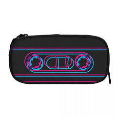 3D Cassette Pen Box Zipper Pencil Case Student School Anime Stationery Bag Gift