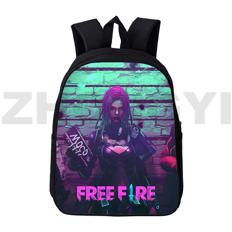 3D Fire Garena Backpack Assault Game Backpack Women 12/16 Inch Laptop Travel Pac