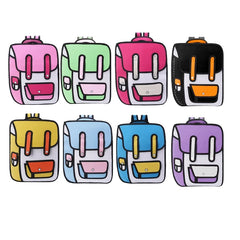 3D Jump Style 2D Drawing Backpack Shoulder Bag