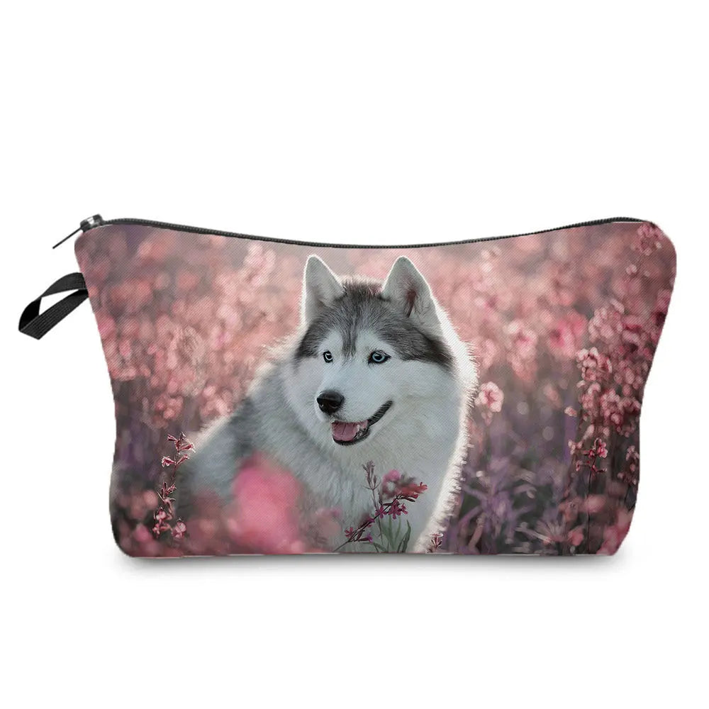 3D Pug Dog Print Cosmetic Bags Pekingese Pattern Makeup Bag Organizer Women