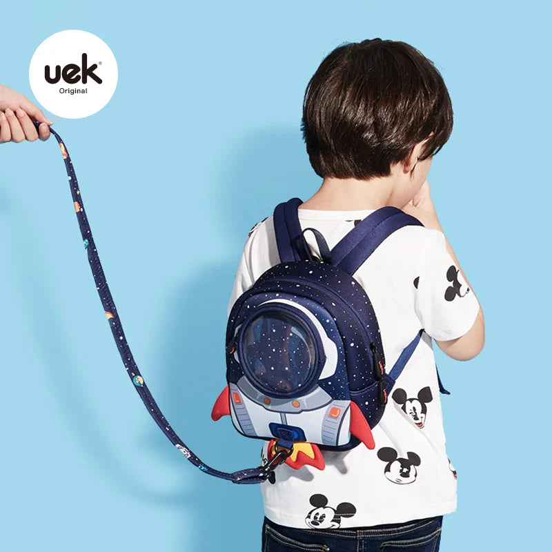 3D Rockets Anti-lost School Bags for Girls Boys Backpack Kids Age 1-6