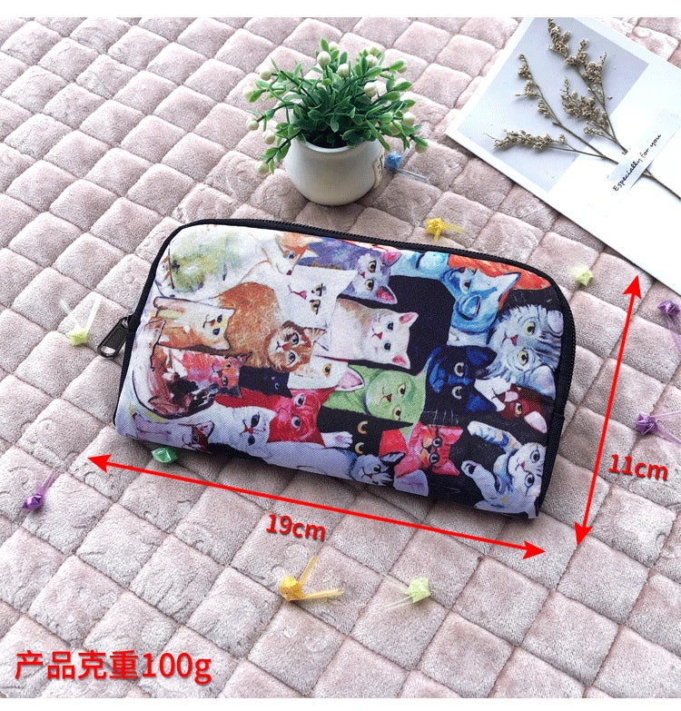 3D Seven Chakras Meditating Buddha Print Wallets Women Purses Canvas Clutch Bag