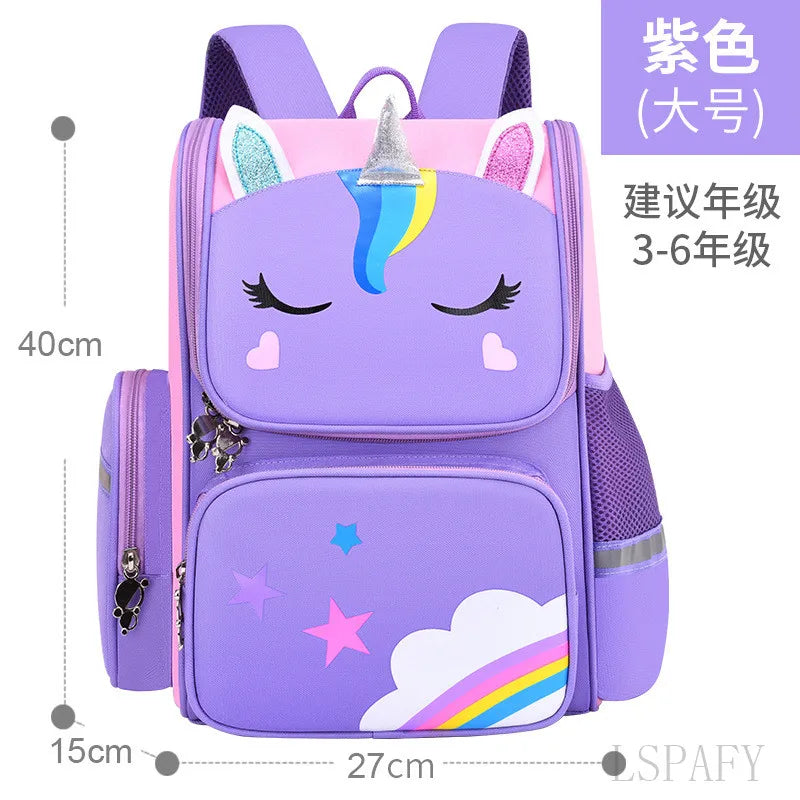 3D Unicorn Primary School Bags for Girls Waterproof Kids Bag School Student
