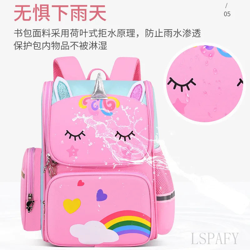3D Unicorn Primary School Bags for Girls Waterproof Kids Bag School Student