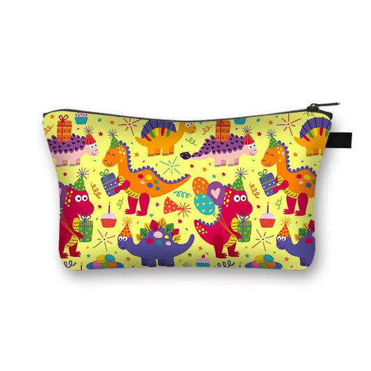 3D Waterproof Dinosaur Print Makeup Case Cosmetic Bag