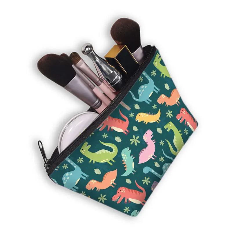3D Waterproof Dinosaur Print Makeup Case Cosmetic Bag