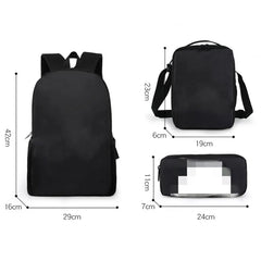 3PCS Backpack Pencil Case Shoulder DJ School Bag High Student Backpacks