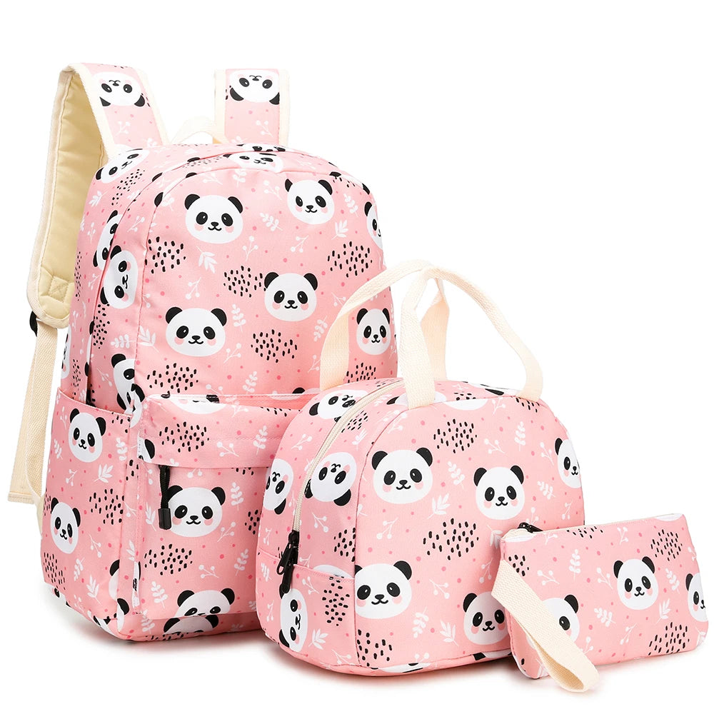 3Pcs Girls School Backpacks Unicorn Bookbags Set Lightweight Kids Travel Bag