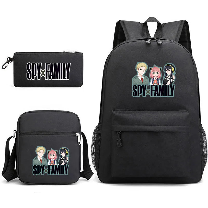 3Pcs Spy x Family Backpack Anime Schoolbag Set for Boy