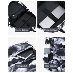 Student Backpack Ink Print Backpack with Charging Port
