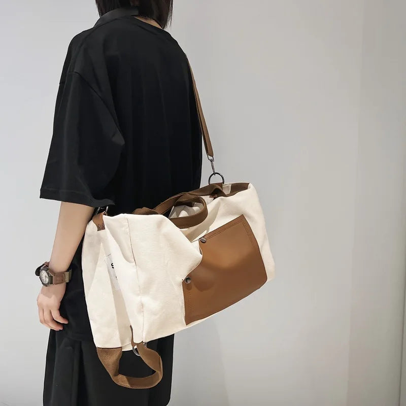 Canvas Casual Travel Handbag Backpack High-capacity Book Bag
