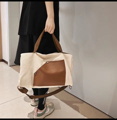 Canvas Casual Travel Handbag Backpack High-capacity Book Bag