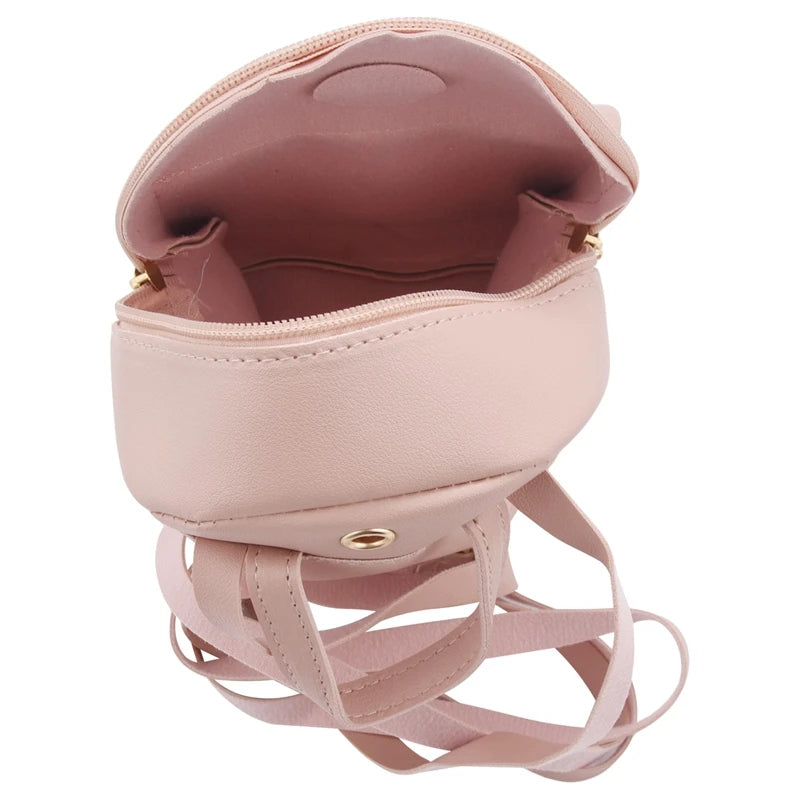 3X Mini Backpack Small Diagonal Bag Leather Bow Ladies Wallet