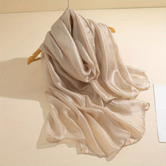Fluffy Gauze Long Scarf Hijab Solid Shawl Women Turban Windproof Head Wrap