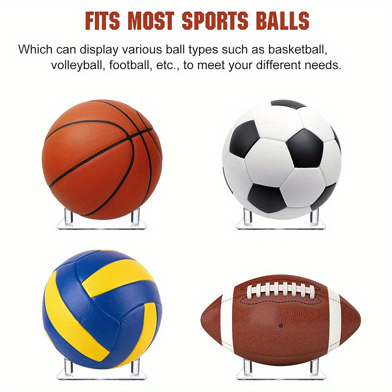 Clear Acrylic Ball Display Stand Sports Ball Storage Rack For Various Balls