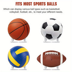 Clear Acrylic Ball Display Stand Sports Ball Storage Rack For Various Balls
