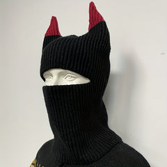 Monster Horn Balaclava Solid Ski Mask Warm Knitted Hat