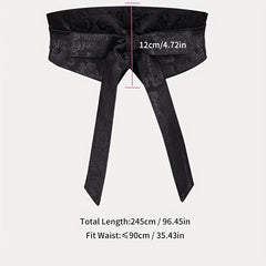 Rose Jacquard Wide Belt Chinese Style Hanfu Waistband