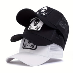 Unisex Sunshade Skull Head Embroidery Baseball Cap
