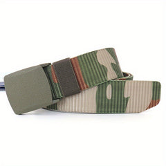 Men's Camouflage Tactical Belt with Automatic Buckle for Outdoor Sports