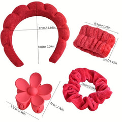 6pcs Velvet Hair Hoop Set for Face Skincare & Makeup, Perfect Christmas Gift