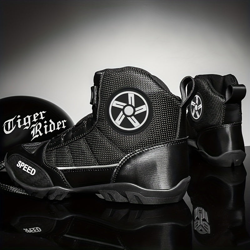Men's Vintage High Top Motorcycle Riding Boots Non Slip Durable Shoes