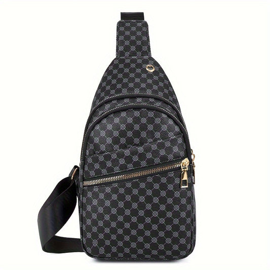 Men's Classic Chest Bag PU Sling Bag