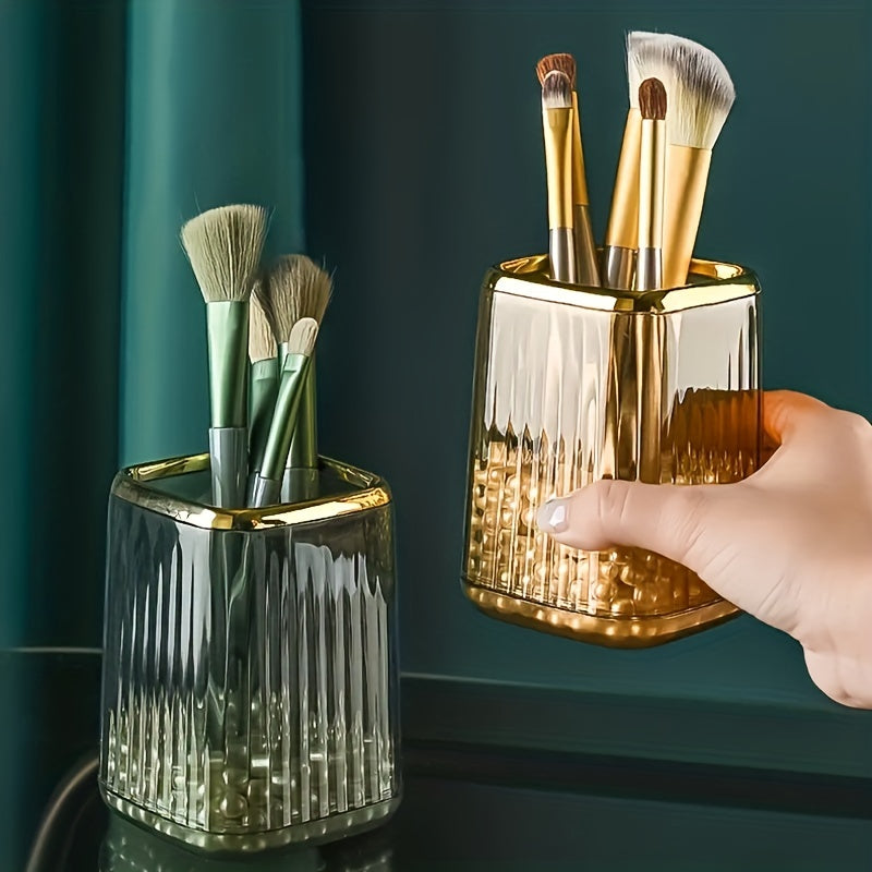 Vintage Stripe Makeup Brush Holder Organizer