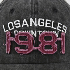1981 Embroidery Ripped Baseball Cap Washed Distressed Cotton Dad Hats Unisex