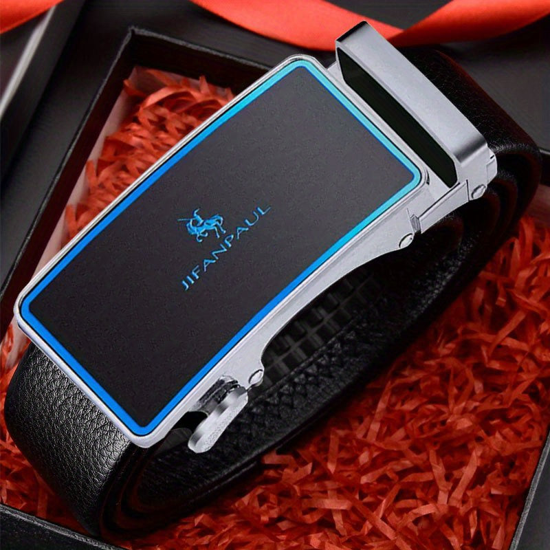 Men's Automatic Buckle Belt PU Leather Business Suit Waist Strap