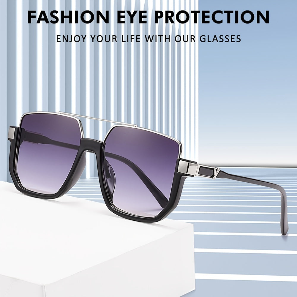 Large Frame Sunglasses Metal PC Modern Multilateral for Sports Driving
