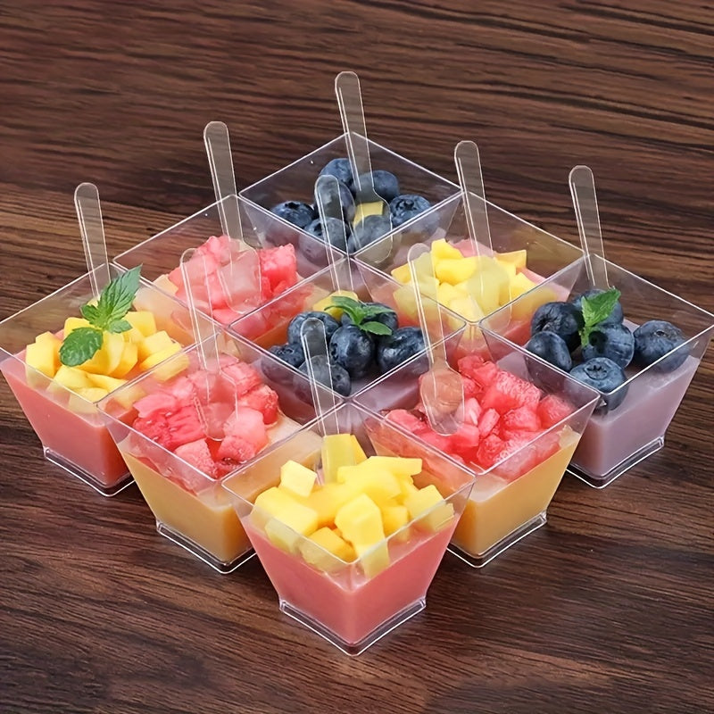 10pcs Square Mousse Cup Disposable Cake Cup Party Supplies