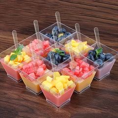 10pcs Square Mousse Cup Disposable Cake Cup Party Supplies