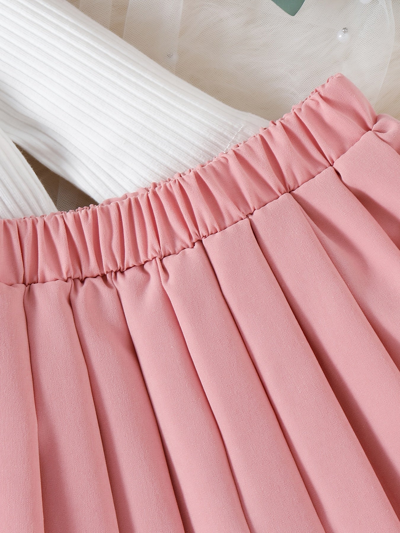 Preppy Girl's Bowknot Top & Skirt Set Ruffle Casual Outfits
