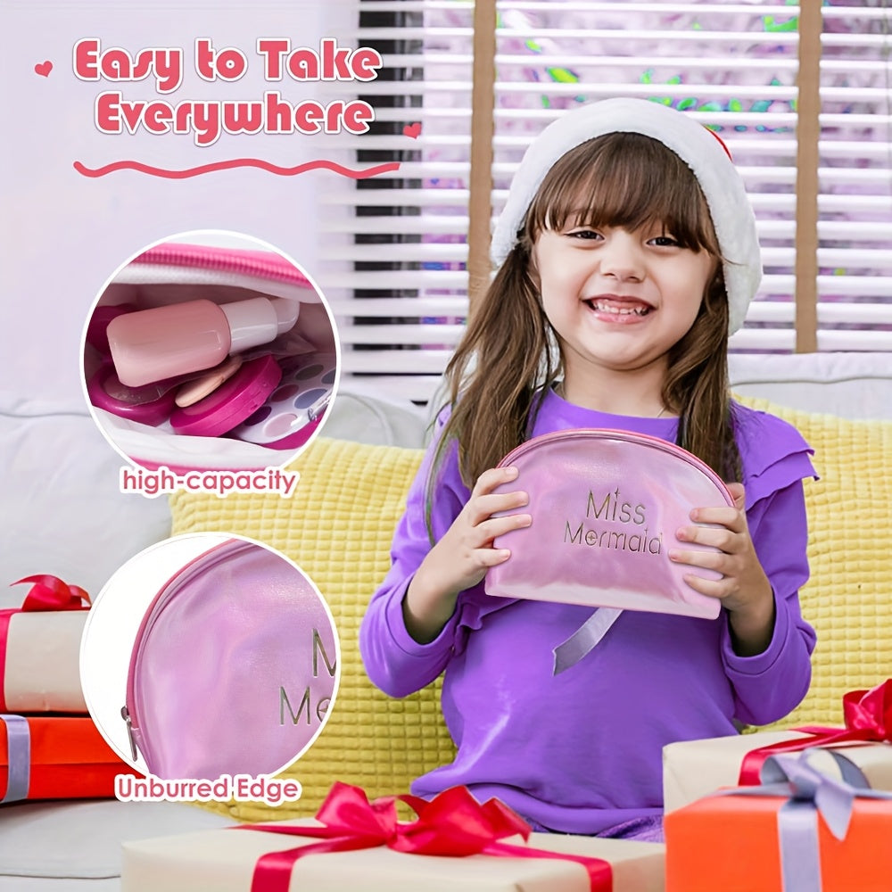 14pcs Kids Girls Makeup Set with Bag Brushes Props for Age 3 Halloween G