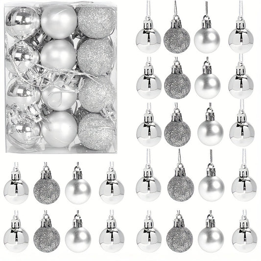 24pcs Mini Shatterproof Christmas Balls Tree Ornaments Party Decoration