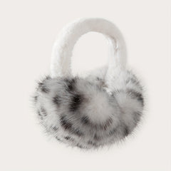 Women's Floral Pattern Ear Warmer Winter Ear Muff Soft Fur Interior