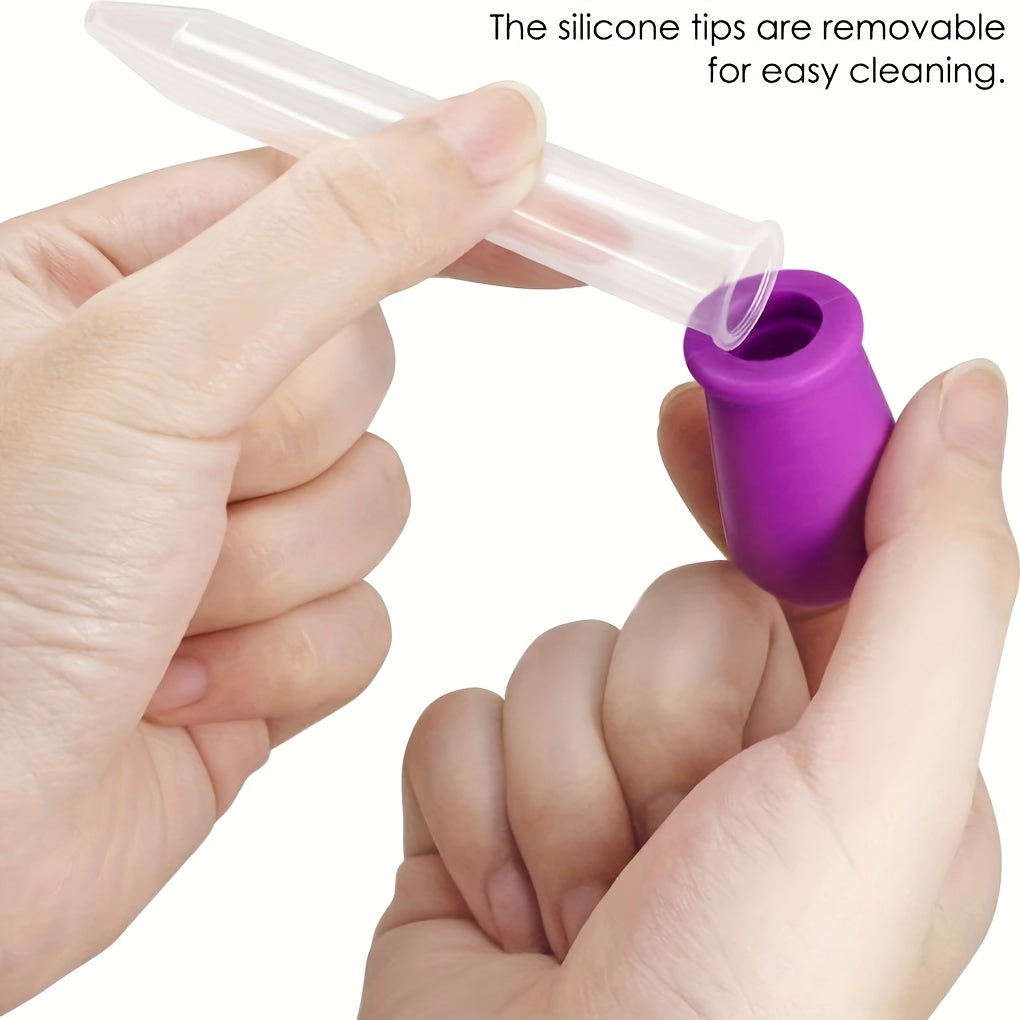 5pcs Liquid Dropper Set Silica Gel & Plastic Pipettes with Light Bulb Prompt