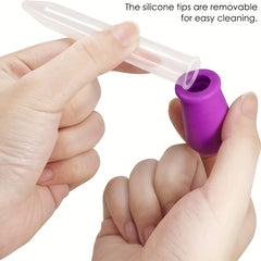 5pcs Liquid Dropper Set Silica Gel & Plastic Pipettes with Light Bulb Prompt