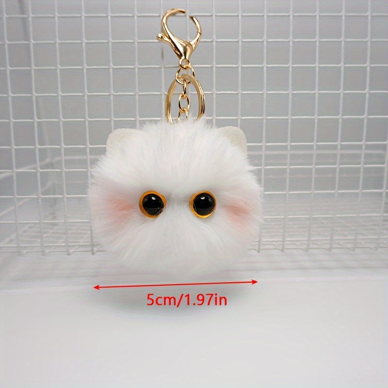 Plush Cat Keychain Doll Pendant Keyring for Girls Bag Decoration
