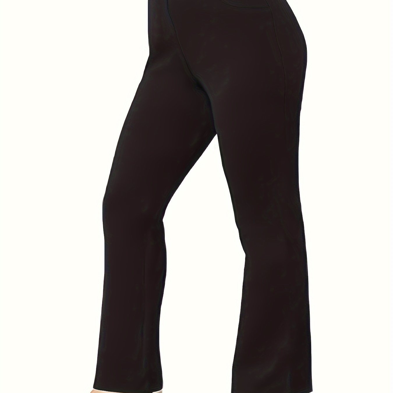 Women's Plus High Waist Flared Leg Stretch Trousers