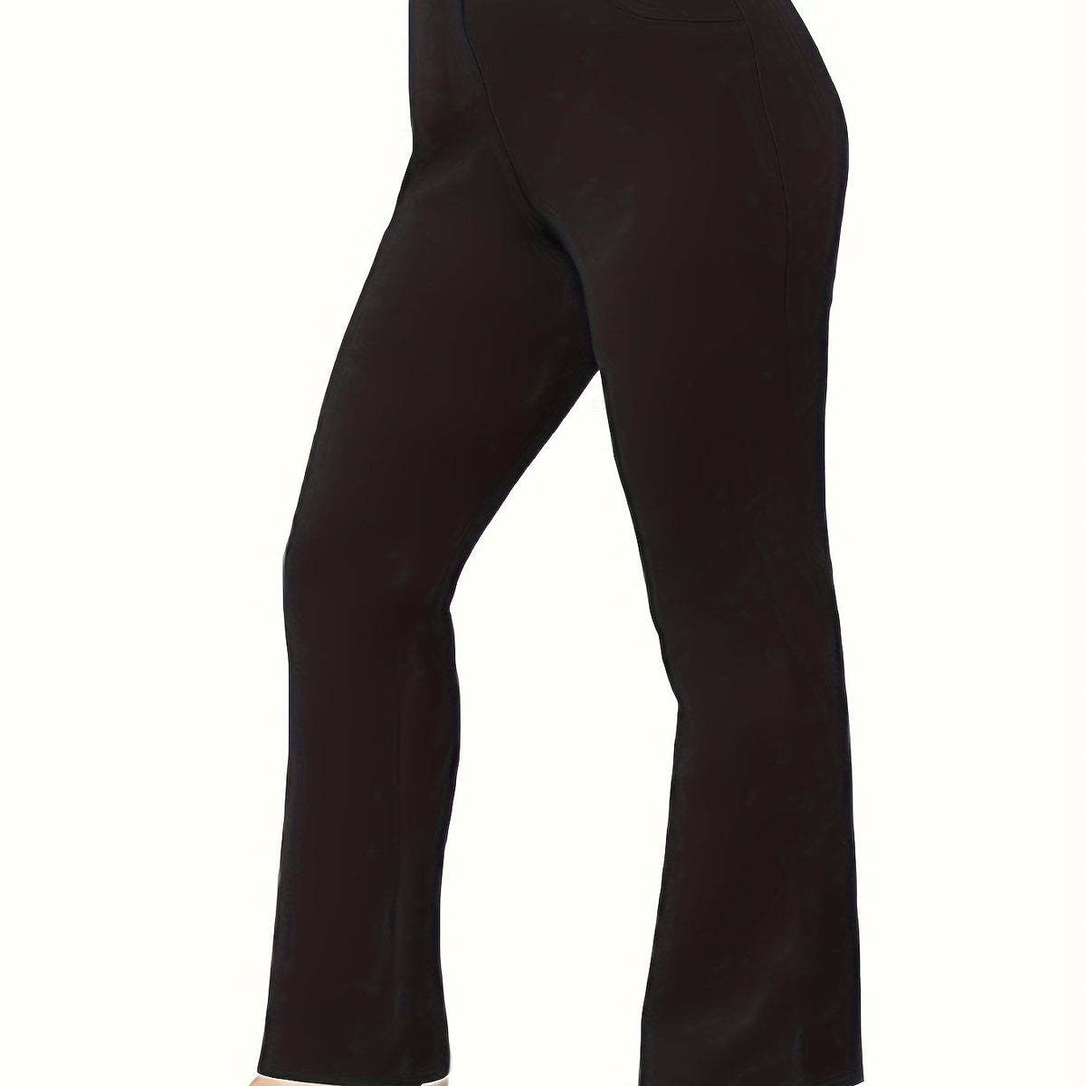 Women's Plus High Waist Flared Leg Stretch Trousers