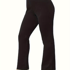 Women's Plus High Waist Flared Leg Stretch Trousers