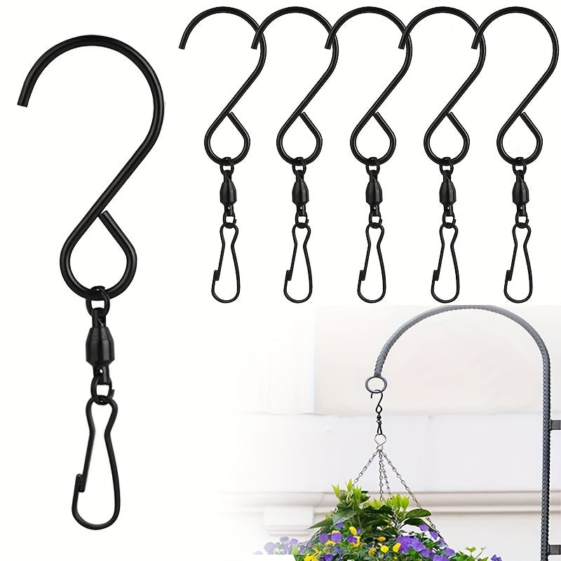 6pcs Swivel Hooks Clips S Hook Clips For Hanging Planters Wind Spinners